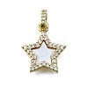 Brass Micro Pave Clear Cubic Zirconia Pendants KK-V010-29G-1