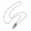Electroplate Synthetic Non-magnetic Hematite Round Cluster Pendant 304 Stainless Steel Box Chain Necklaces NJEW-JN05888-4