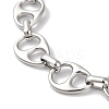 Non-Tarnish 304 Stainless Steel Hollow Teardrop Link Chain Bracelets for Women BJEW-B092-07P-2