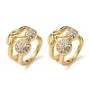 Brass Micro Pave Cubic Zirconia Cuff Earrings LS-EJEW-D328-06G-02-4