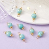 Natural Mashan Jade Connector Charms PALLOY-YW0001-57-2
