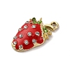 Strawberry Alloy Pendants LS-PALLOY-S051-05G-2