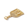 Brass Micro Pave Clear Cubic Zirconia Pendants KK-G439-15G-3