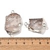 Raw Rough Natural Dyed Quartz Crystal Links Connector Charms G-K189-04S-06-3