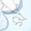 304 Stainless Steel Teardrop Tassel Y Necklaces NJEW-R026-24P-1
