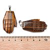 Natural Tiger Eye Carved Pendants G-K369-01P-03-3