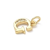 Brass Micro Pave Cubic Zirconia Charms KK-I382-03G-G-2