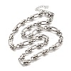 304 Stainless Steel Oval Infinity Link Chain Necklaces for Women Men NJEW-K249-20C-P-4