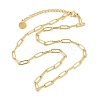 Rack Plating 304 Stainless Steel Paperclip Chain Necklaces NJEW-Q348-01G-1-2