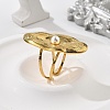 Oval 304 Stainless Steel Open Cuff Ring RJEW-R014-01G-3