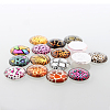 Animal Skin Printed Glass Cabochons GGLA-A002-20mm-OO-3