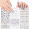 AHADERMAKER 12Sheets 3 Style Evil Eye Pattern Nail Art Stickers Decals DIY-GA0004-14-1