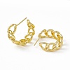 Brass Curb Chain Shaped Stud Earrings for Women KK-K271-31G-2