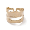 Ion Plating(IP) 304 Stainless Steel Twist Wave Open Cuff Rings for Women RJEW-G285-26G-3