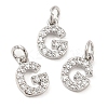 Brass Micro Pave Grade AAA Cubic Zirconia Charms ZIRC-P067-11P-G-NR-1
