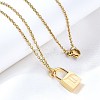 304 Stainless Steel Rolo Chain Pendant Necklaces NJEW-S444-01G-21-1