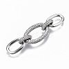 Brass Micro Pave Clear Cubic Zirconia Links Connectors KK-S061-45P-NR-1