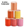 6 Rolls 6 Colors Round Waxed Polyester Cord YC-YW0001-08C-1