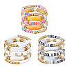15Pcs 15 Style Ethnic Style Polymer Clay Heishi Surfer Stretch Bracelets Set BJEW-FI0001-41-1