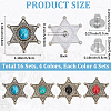 16 Sets 4 Colors Alloy Coin Screwback Rivets FIND-CP0002-65B-2