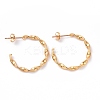 201 Stainless Steel Wave C-shape Stud Earrings with Iron Plating(IP) 304 Stainless Steel Pins EJEW-G298-03G-1
