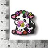 Dairy Cattle Cow Calf with Various Colors Small Flowers Silicone Focal Beads SIL-M006-03B-3