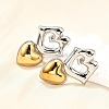 304 Stainless Steel Two-tone Stud Earrings for Women EJEW-R023-01GP-05-2