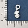 925 Sterling Silver Pave Clear Cubic Zirconia European Dangle Charms STER-G049-02S-3