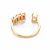 Brass Micro Pave Cubic Zirconia Cuff Rings RJEW-S045-119-NR-2
