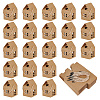 50 Bags House Shaped Paper Folding Candy Tote Boxes with Hollow Window and Rope Handles CON-BC0007-76B-1