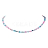 Faceted Round Natural Agate(Dyed & Heated) Beaded Necklaces for Women NJEW-JN04659-05-2