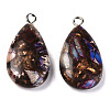 Assembled Natural Bronzite and Synthetic Imperial Jasper Pendants G-N330-014-D01-2