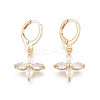 Clear Cubic Zirconia Flower Dangle Leverback Earrings EJEW-N012-74-2