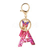 Alloy Resin Butterfly Keychains KEYC-TADJ0002-02G-A-1