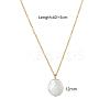 Summer Natural Freshwater Pearl Oval Safety Button Pendant Necklaces ZU8498-5
