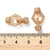 925 Sterling Silver Micro Pave Clear Cubic Zirconia Fold Over Clasps STER-K176-24G-3