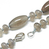 Natural Grey Agate Beaded Necklaces NJEW-S388-21-2