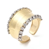 Brass Micro Pave Clear Cubic Zirconia Cuff Rings RJEW-H262-03G-4