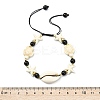 2Pcs Natural Cowrie Shell & Black Tourmaline & Malaysia Jade Beads & Synthetic Turquoise Beaded Adjustable Bracelets Set for Women BJEW-JB13917-3