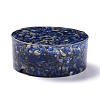 Resin with Natural Lapis Lazuli Chip Stones Ashtray DJEW-F015-01C-2