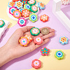 32Pcs 8 Styles Flower PVC Beads KY-TA0001-49-6