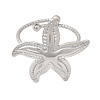 Starfish 304 Stainless Steel Cuff Open Rings for Women RJEW-A105-01P-4