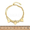 Brass Micro Pave Clear Cubic Zirconia Multi-strand Bracelets BJEW-U020-11G-5