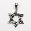 Retro Men's 304 Stainless Steel Star of David Pendants STAS-O044-60-1