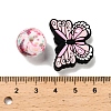 25Pcs Butterfly & Round Silicone Focal Beads SIL-L005-02D-4