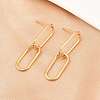 Oval 316 Stainless Steel Dangle Stud Earrings EJEW-D339-04G-3
