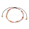 Natural Mixed Gemstone & Glass Seed Braided Bead Bracelet BJEW-JB09530-3