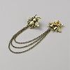 Double Bee Hanging Chain Brooch JEWB-WH0030-19AG-2