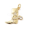 Rack Plating Brass Micro Pave Clear Cubic Zirconia Pendants LS-KK-E060-22G-1