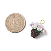 Resin Glass Seed Beaded Flower Pendants PALLOY-MZ01106-01-2